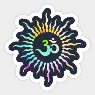 Colorful Om Rays Sticker